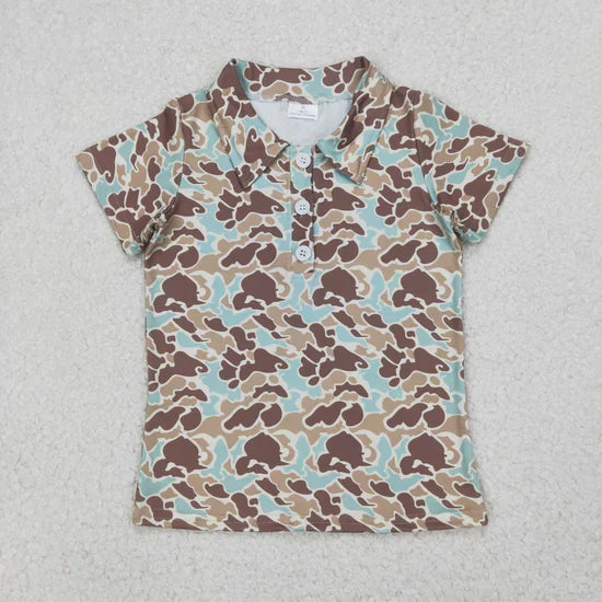 Sibling Baby Girls Short Sleeve Southern Hunting Camo Button Polo Shirts Top