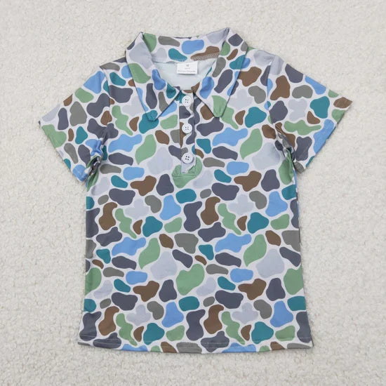 Sibling Baby Girls Short Sleeve Southern Hunting Camo Button Polo Shirts Top