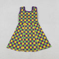 Sibling Baby Girls Sleeveless Mardigras Yoga Active Shorts Knee Length Dresses
