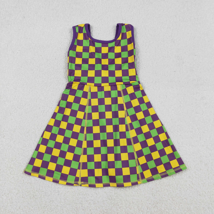 Sibling Baby Girls Sleeveless Mardigras Yoga Active Shorts Knee Length Dresses