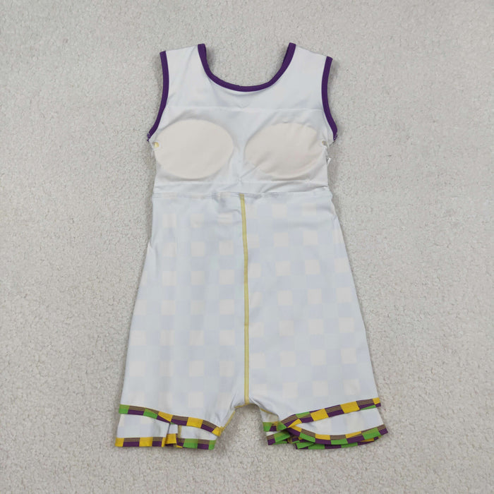 Sibling Baby Girls Sleeveless Mardigras Yoga Active Shorts Knee Length Dresses