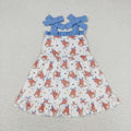 Sibling Baby Girls Straps Boots Bows Western Rompers Dresses