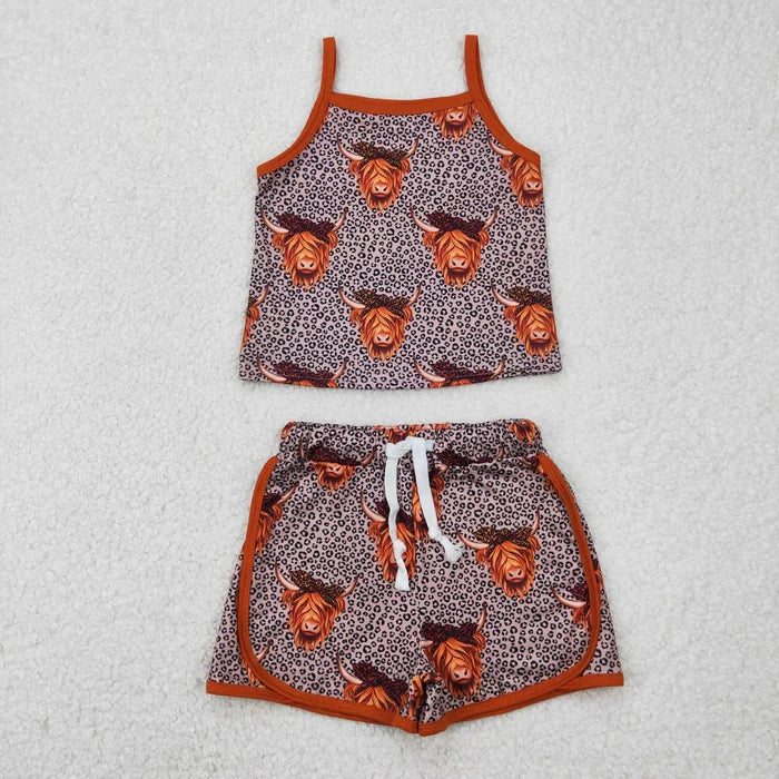 Sibling Baby Girls Summer Straps Shirts Shorts Clothes Sets