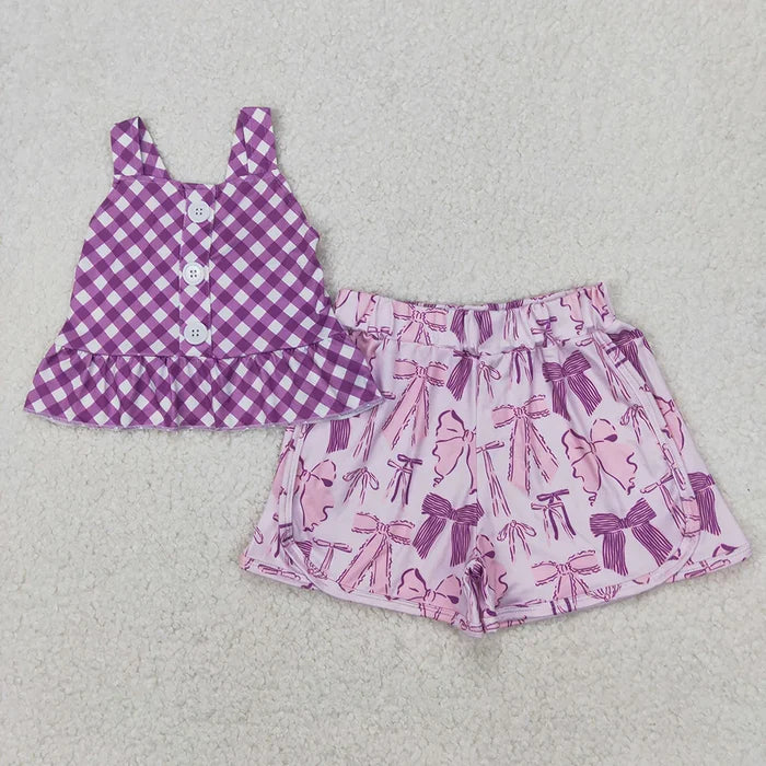 Sibling Baby Girls Summer Straps Top Shorts Clothes Sets