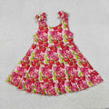 Sibling Baby Girls Summer Strawberry Dress and Bubble Romper