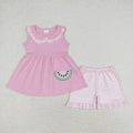Sibling Baby Girls Watermelon Dress Shorts Clothes Sets