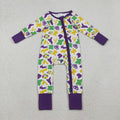 Sibling Baby Kids Mardigras Bows Camo Donuts Two Way Zip Convertible Rompers