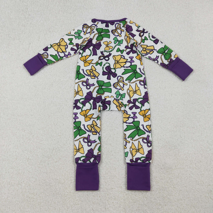 Sibling Baby Kids Mardigras Bows Camo Donuts Two Way Zip Convertible Rompers