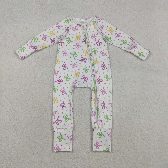 Sibling Baby Kids Mardigras Bows Camo Donuts Two Way Zip Convertible Rompers