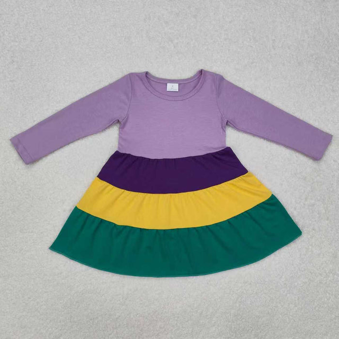 Sibling Baby Kids Mardigras Polo Shirts Knee Length Dresses