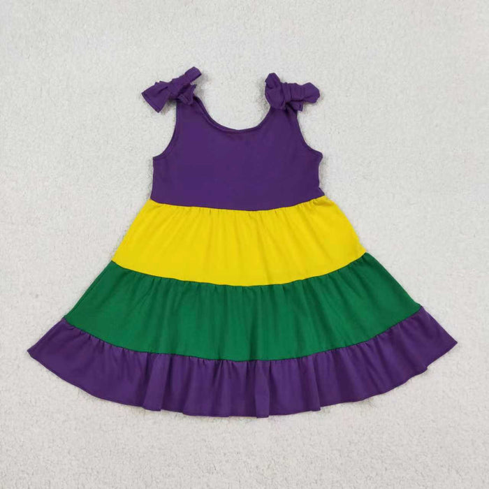 Sibling Baby Kids Mardigras Polo Shirts Knee Length Dresses
