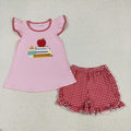 Sibling Embroidery Baby Girls Boys Apple Back To School Books Outfits