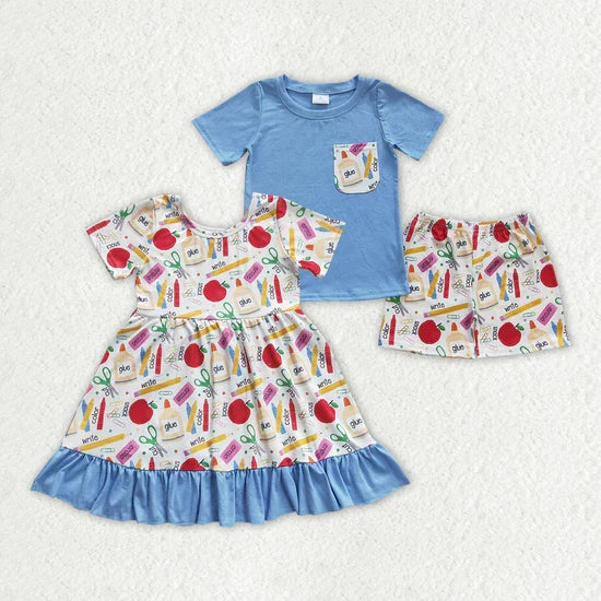 Sibling Girls Baby Boys Back To School Dresses Outfits Sets