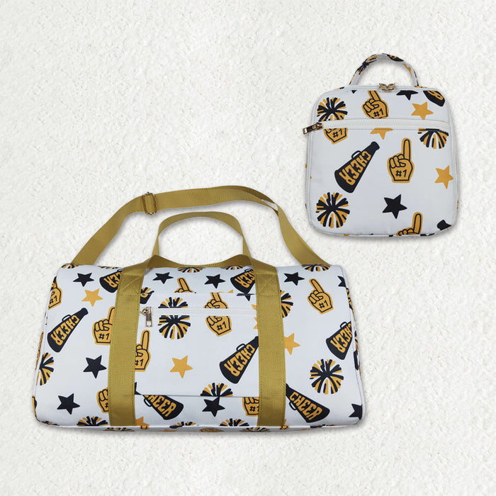 Sibling Gold Black Stars Cheer Team Gym Bags Lunch Boxes