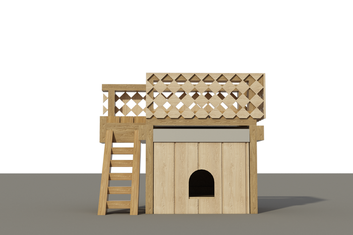 Small DIY Dog House Plans with Roof Deck Outdoor Wooden Kennel Pet Home Shelter