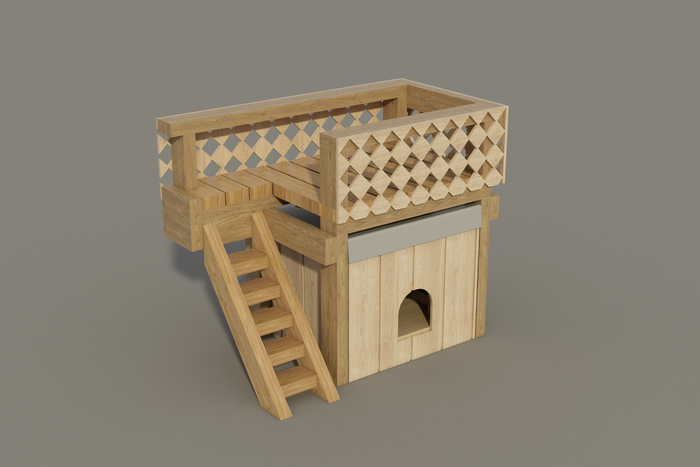 Small DIY Dog House Plans with Roof Deck Outdoor Wooden Kennel Pet Home Shelter