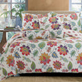 Spring Blossom Floral 3-Piece Reversible Quilt Bedding Set