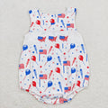 SR1105 Flag Stars Baby Boys 4th of July Sleeveless Romper