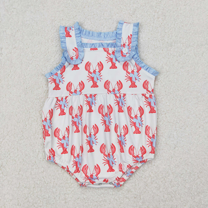 SR2710 Baby Girls’ Crayfish Ruffle Sleeveless Romper