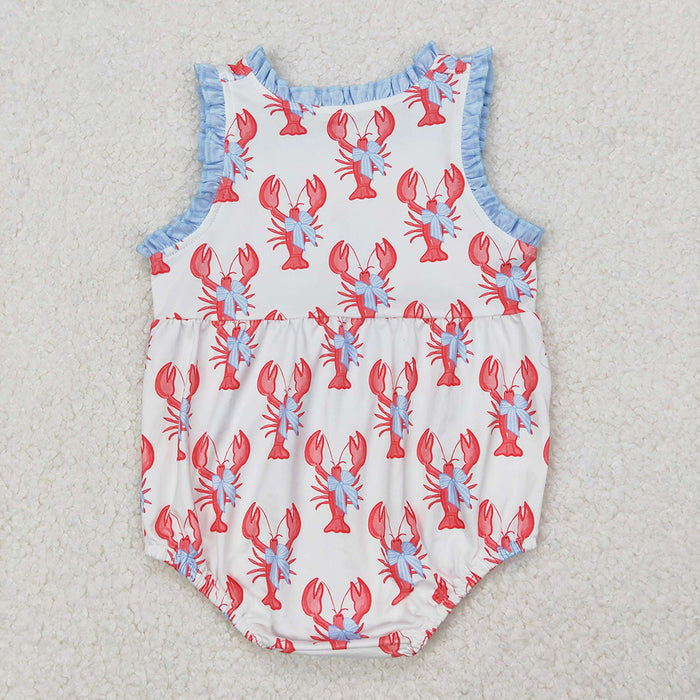 SR2710 Baby Girls’ Crayfish Ruffle Sleeveless Romper