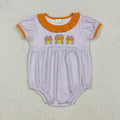 SR3202 Candy Embroidery Stripes Baby Girls Halloween Romper