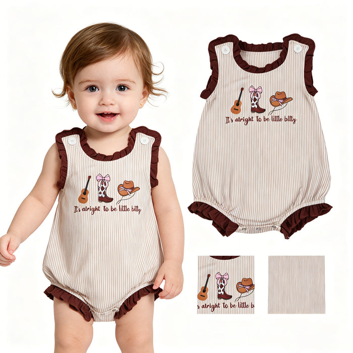 SR3336 It's Alright To be Little Bitty Baby Girls Sleeveless Bubble Romper