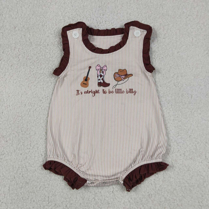 SR3336 It's Alright To be Little Bitty Baby Girls Sleeveless Bubble Romper