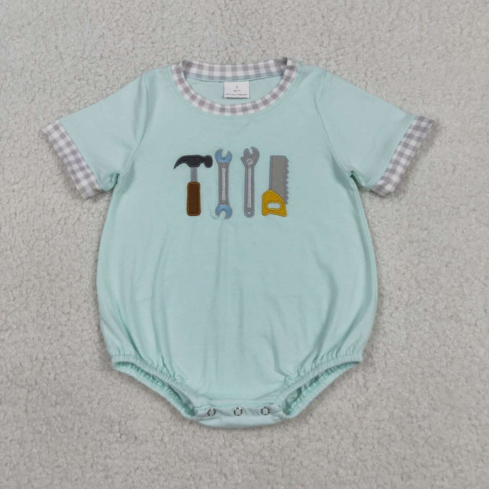 SR3541 Tools Embroidery Baby Boys Summer Romper