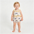 SR3848 Farm Animals Tractor Print Baby Girls Summer Sleeveless Romper