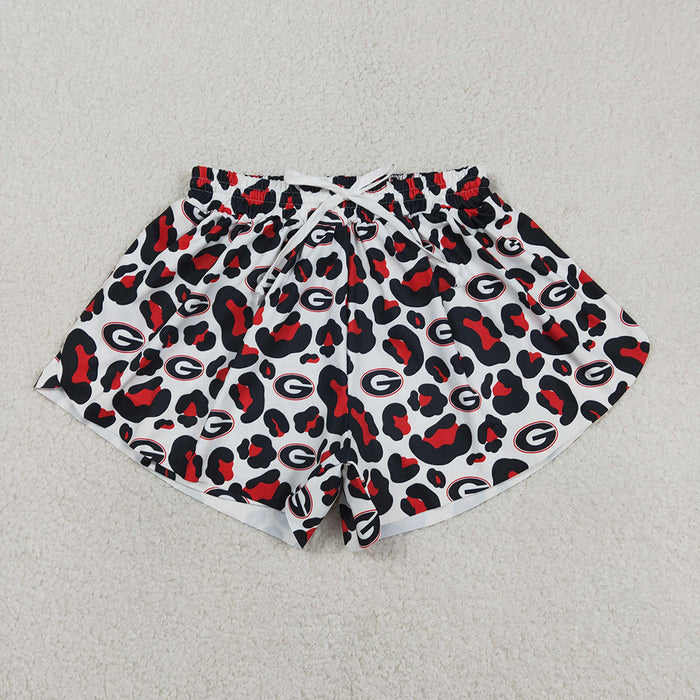 SS0804 Teams Georgia Leopard Print Woman Summer Bottom Yoga Flutter Shorts