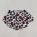 SS0814 Teams Georgia Leopard Print Girls Bottom Summer Yoga Flutter Shorts