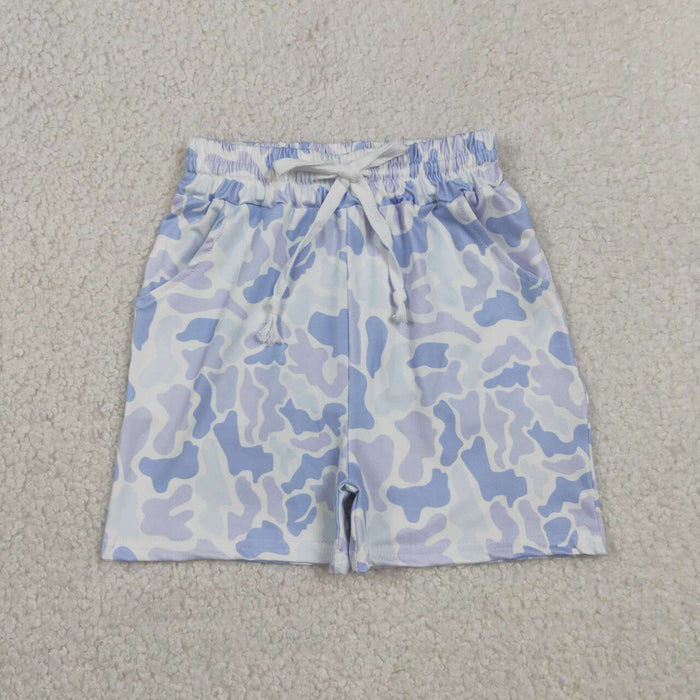 SS0886 Baby Boys Blue Camo Bottom Shorts