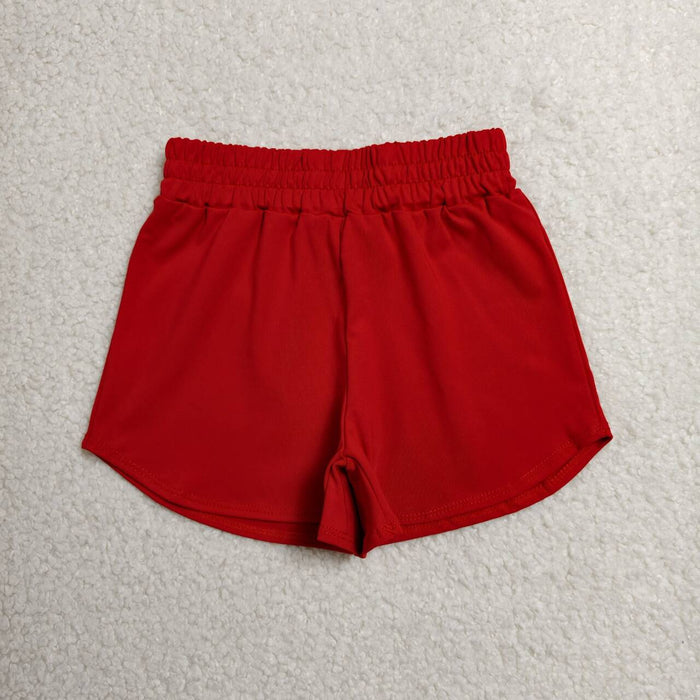 SS0901 Red Active Kids Girls Bottom Shorts