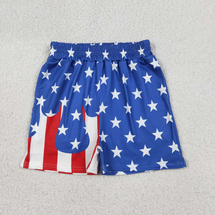 Stars Blue Print Boys 4th of July Bottom Shorts