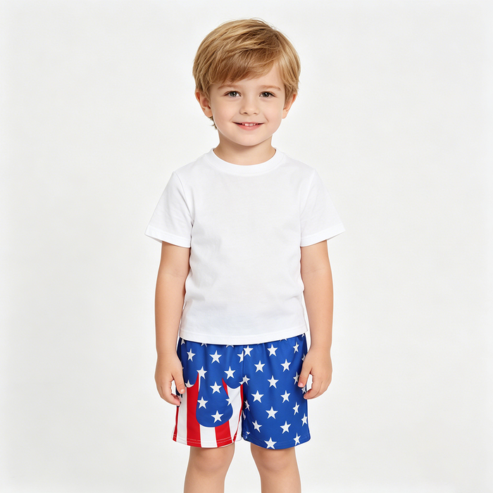 Stars Blue Print Boys 4th of July Bottom Shorts