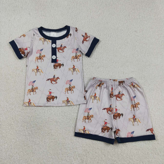 Summer Baby Girls Western Rodeo Shorts Outfit For July 4th