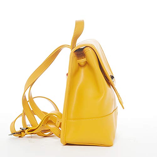 Susu - Nicole Yellow Leather Backpack