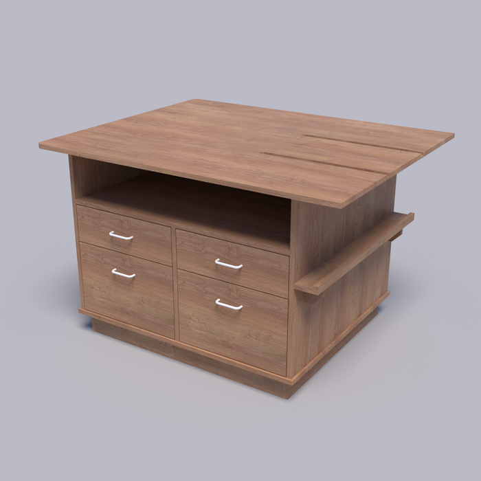 Tablesaw Outfeed Table Cabinet - DIY Plans - Table Saw With Storage Woodworking Equipment