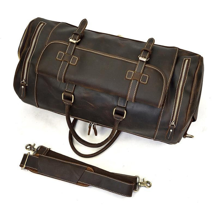 The Bard Weekender | Handmade Leather Duffle Bag by Steel Horse Leather