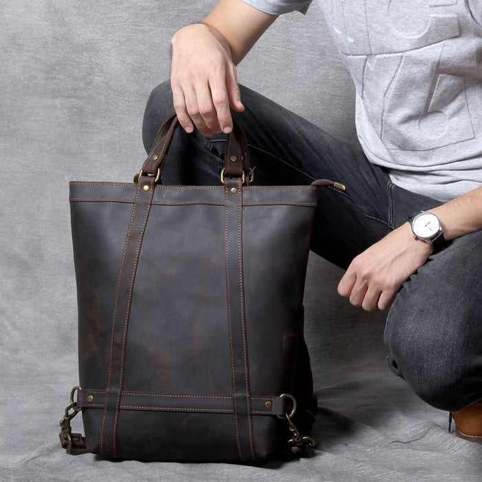 The Icarus | Handmade Vintage Leather Backpack by Steel Horse Leather