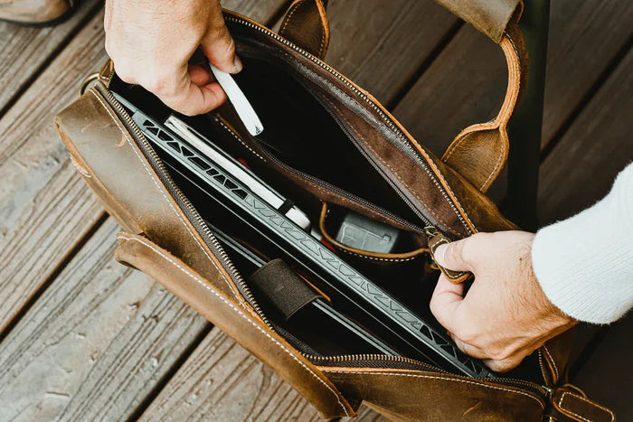 The Welch Briefcase | Vintage Leather Messenger Bag by Steel Horse Leather