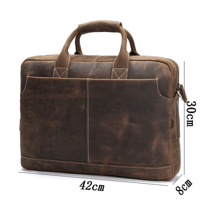The Welch Briefcase | Vintage Leather Messenger Bag by Steel Horse Leather