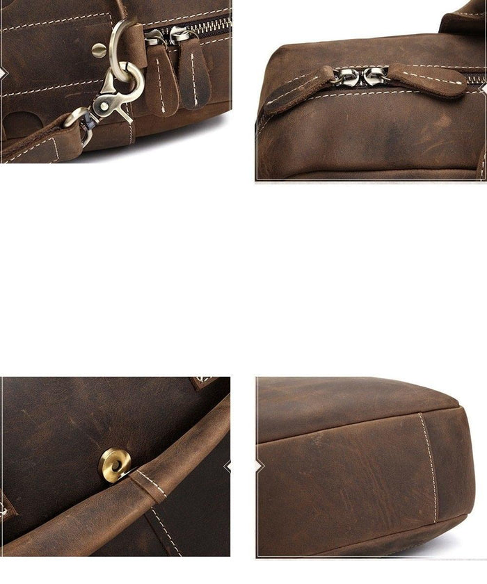 The Welch Briefcase | Vintage Leather Messenger Bag by Steel Horse Leather
