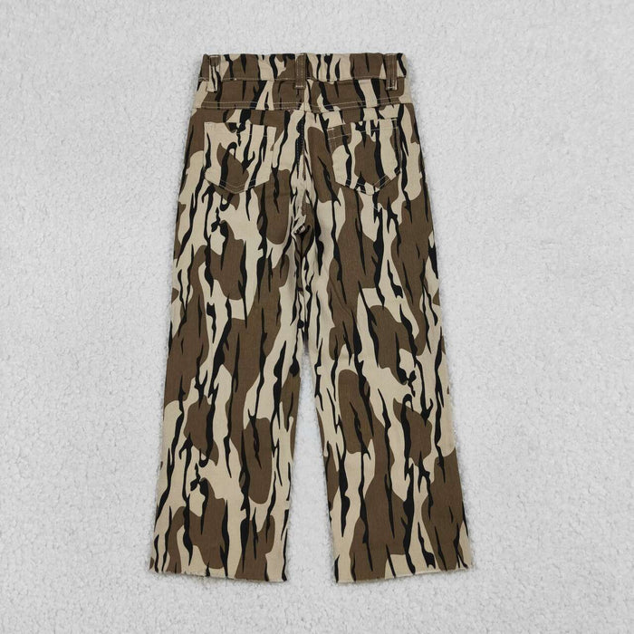 Toddler Boys Camo Distressed Jeans, Kids Vintage Camouflage Patchwork Straight Leg Pants