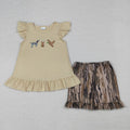 Toddler & Kids Hunting Embroidered  Sibling Camo Shorts Outfit For Sibling