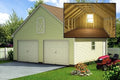 Two Car Garage with Loft DIY Plans Backyard Shed Building 24' x 24'