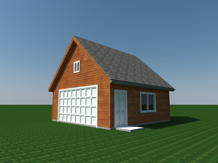 Two Car Garage with Loft DIY Plans Backyard Shed Building 24' x 24'