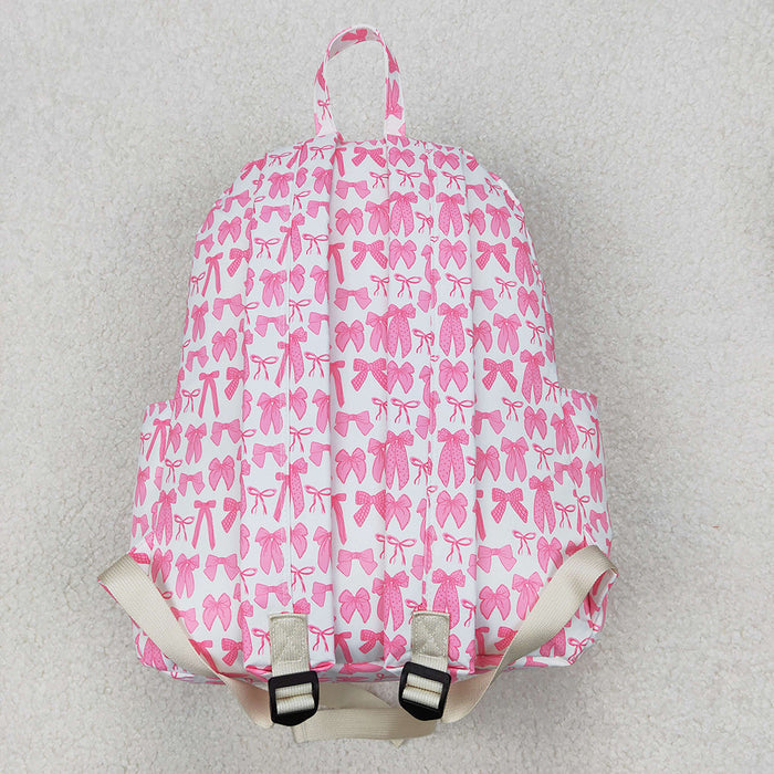 Two Colors Sibling Baby Girls Pink Blue Bows Backpacks Bags