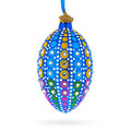 Vibrant Polka Dot Jewel-Toned Glass Egg Ornament  4 Inches