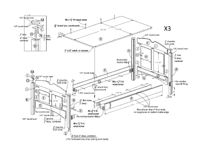 Wooden Bunk Bed with Ladder DIY Bunk Bed Plans Bedroom Furniture Woodworking Build Your Own